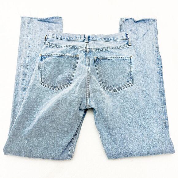 AGOLDE Cherie Jean Light Wash Denim Jeans Zip Fly Raw Hem A084B-811 Size 24 - Picture 5 of 8